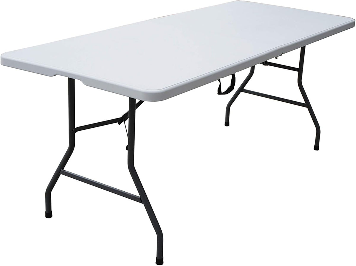 6 Foot White Plastic Resin Folding Table R1885