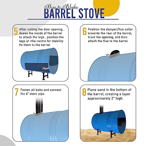 Double Barrel Stove Adapter Kit for 30 to 55 Gallon Drums E319