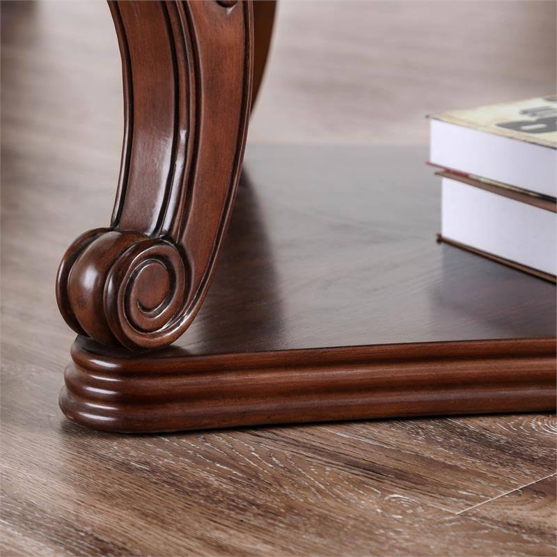 Dark Oak Wood Open Shelf Sofa Table I659