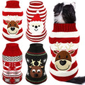 4 Pieces Christmas Dog Sweaters Pet Clothes P23243