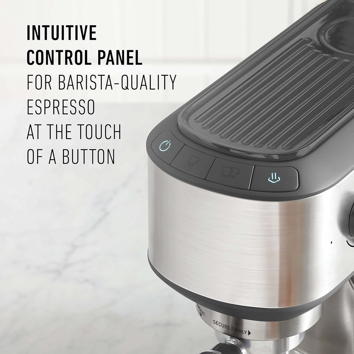 Compact Espresso Machine with Milk Frother, Stainless Steel R11863