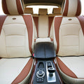 Faux Leather Full Set Car Seat Covers Blue/Black N3685