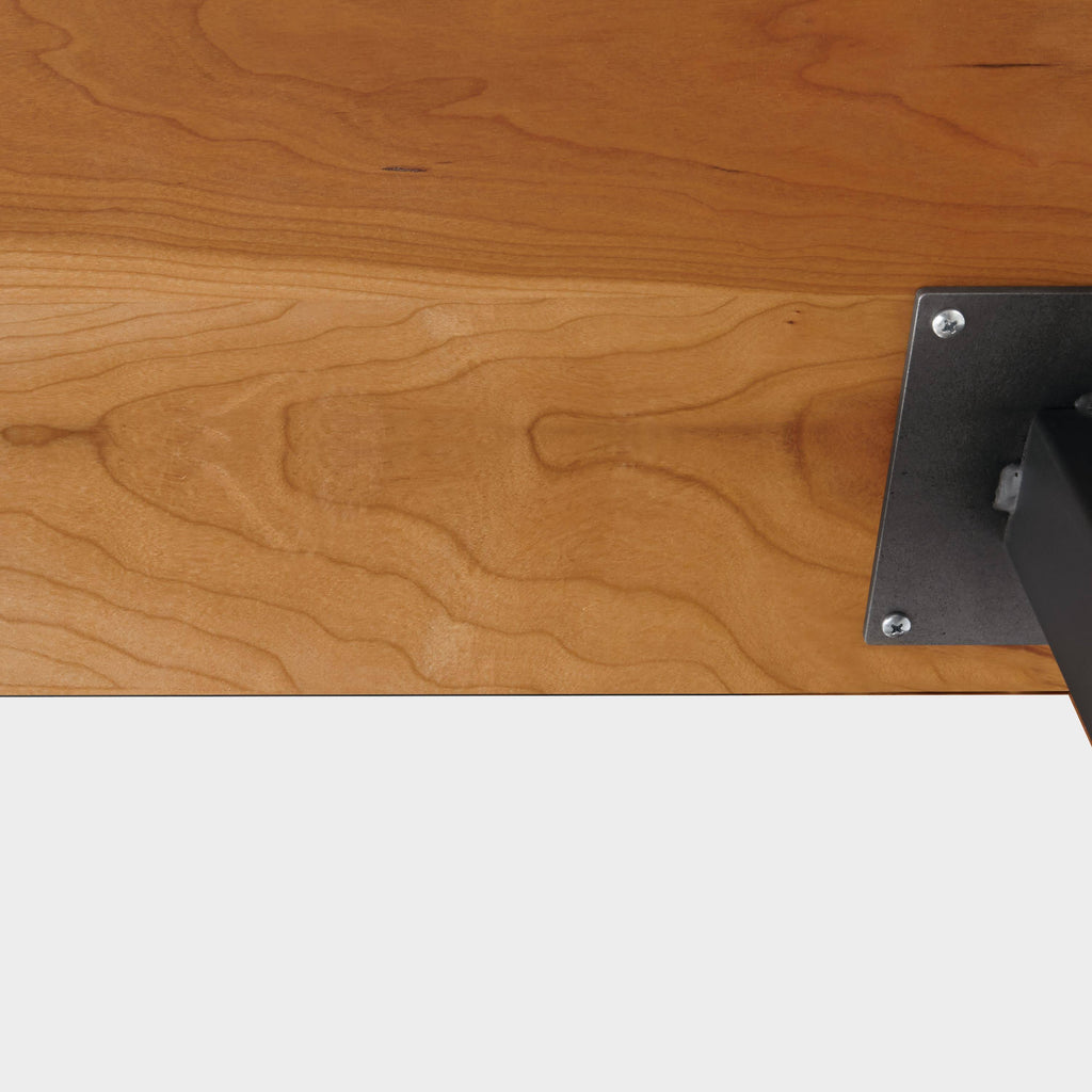 Walnut Top Table with Natural Steel Base W58225