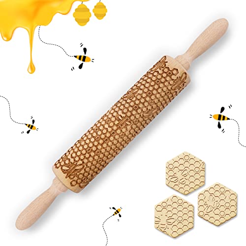 Wooden Embossed Rolling Pin E662