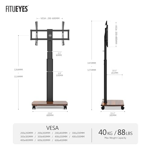 Rolling TV Stand for 32 to 65 Inch TVs with Swivel Mount V69098