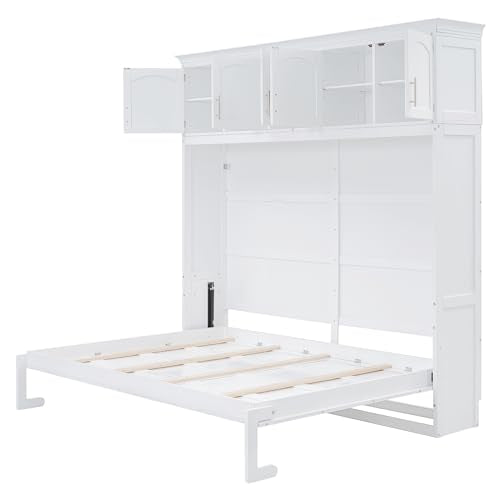 Full Size Murphy Bed with Drawer, Gray W573