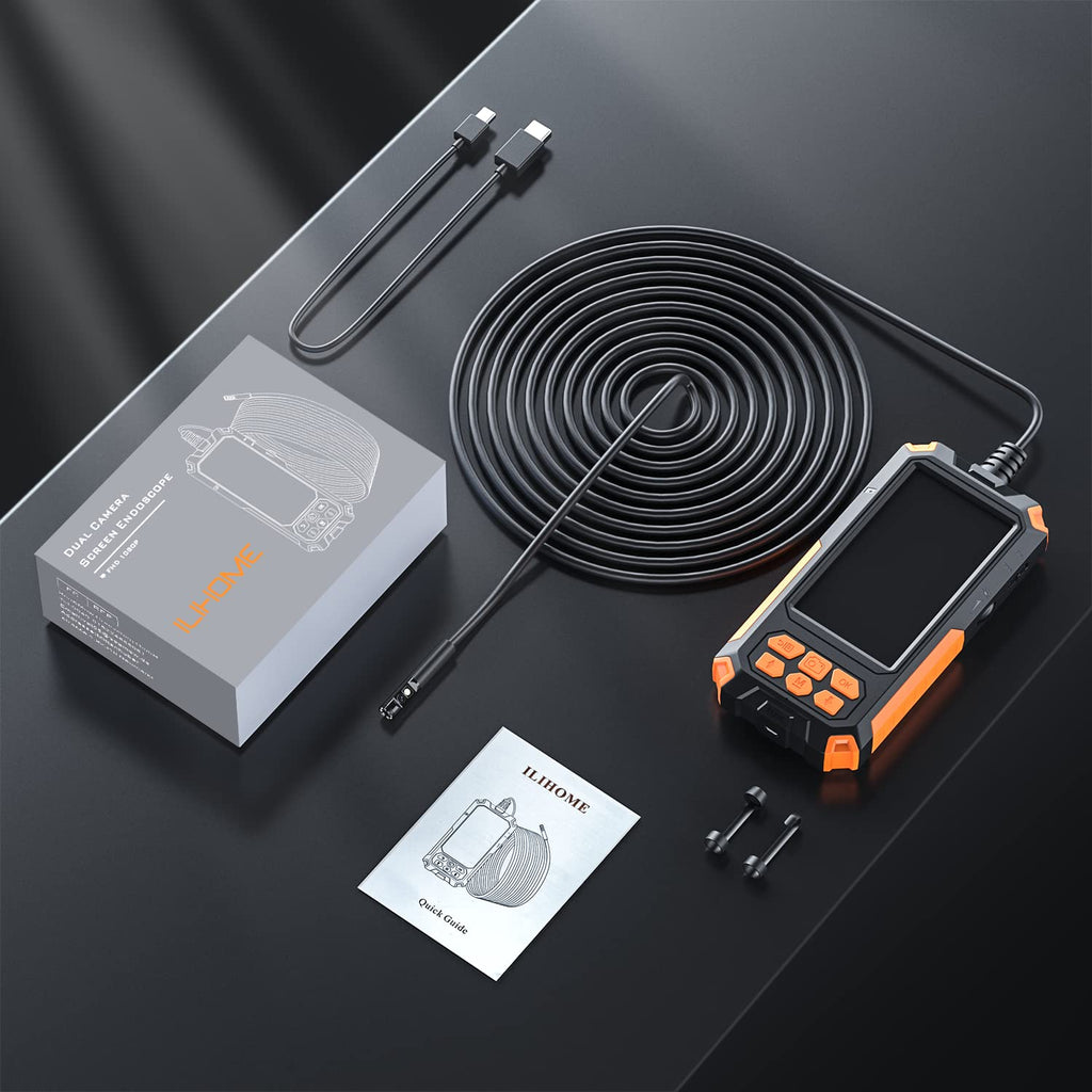 7.9mm 1080P Dual Lens Borescope Endoscope Camera with 4.5 IPS Screen G44660