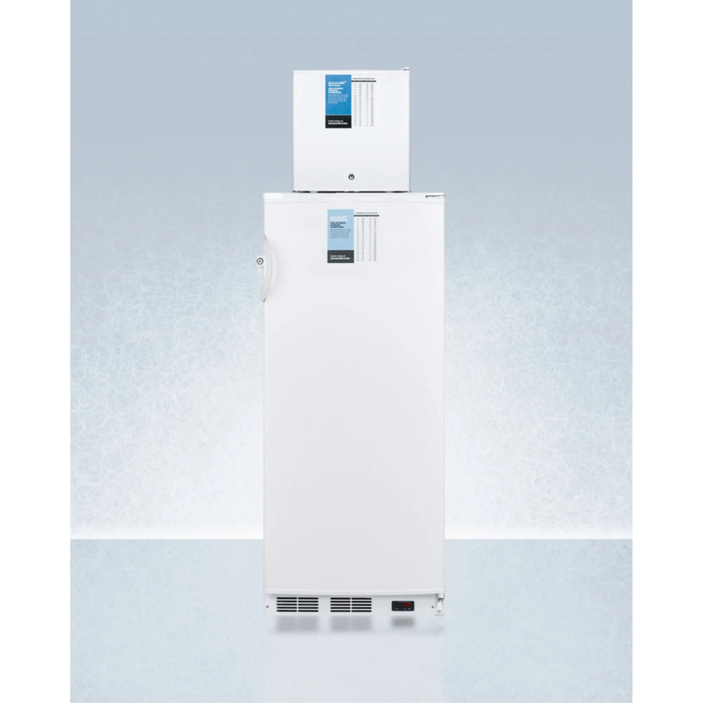 10.1 cu.ft. Auto Defrost Refrigerator and Compact Manual Defrost Freezer with Stacking Rack Y58298