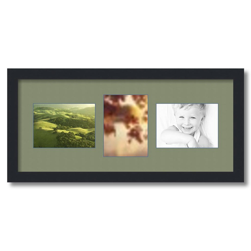 Satin Black Collage Picture Frame with 3 Openings for 5x7 Photos P473