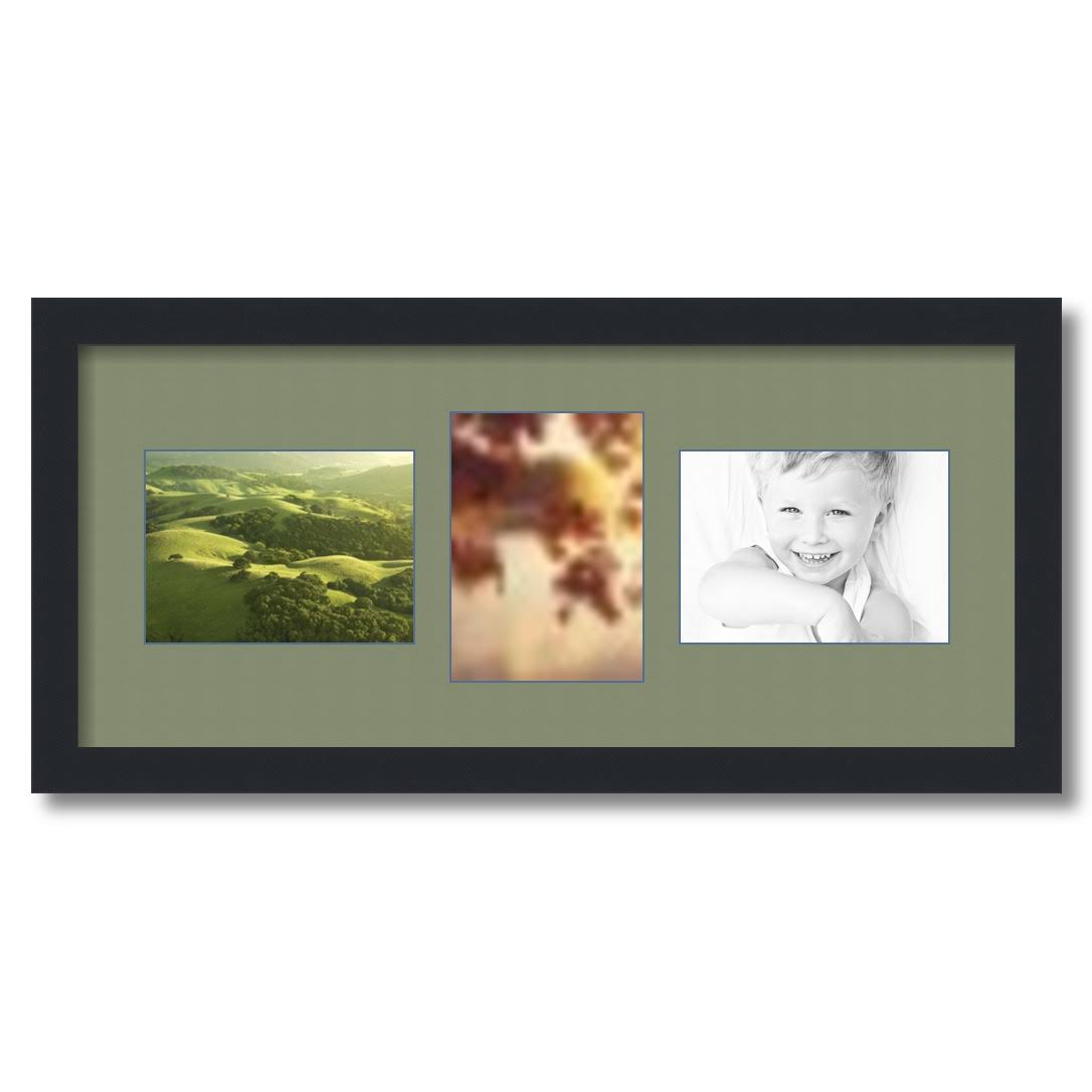 Satin Black Collage Picture Frame with 3 Openings for 5x7 Photos P473