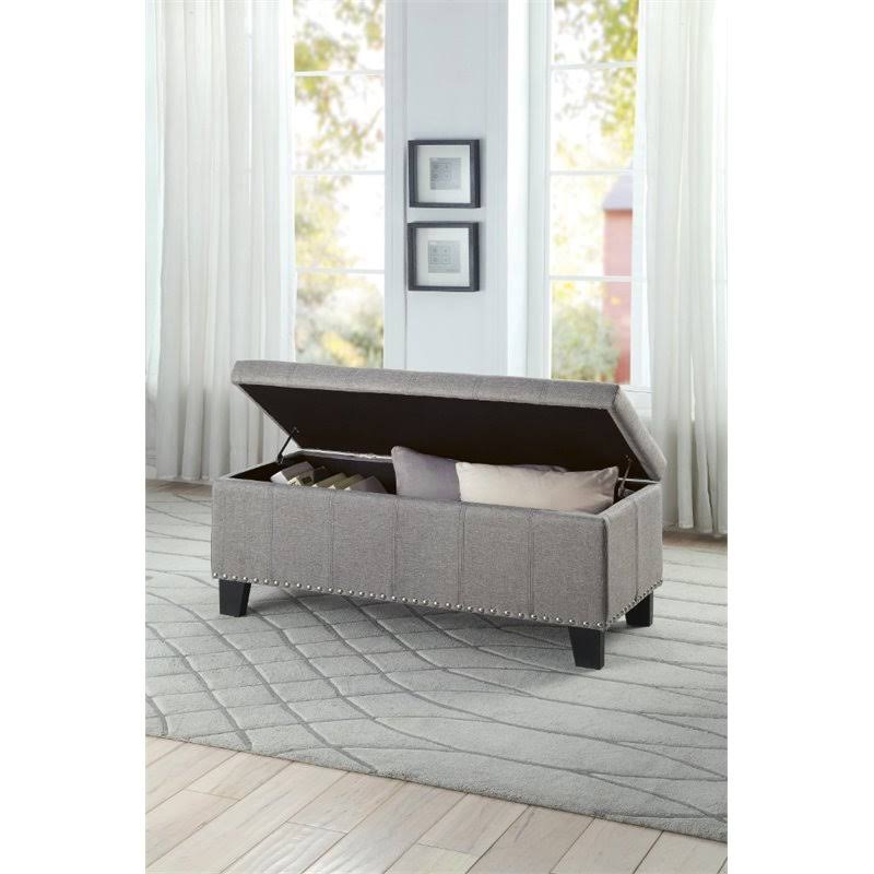 Wood Lift Top Storage Bench in Gray G264240