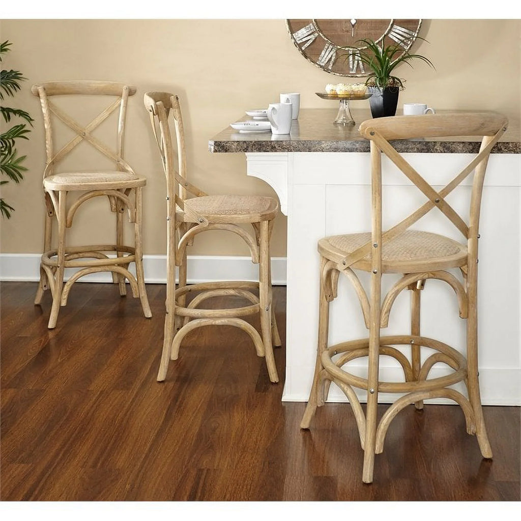 24" Gray Wash Wood Counter Stool X83362