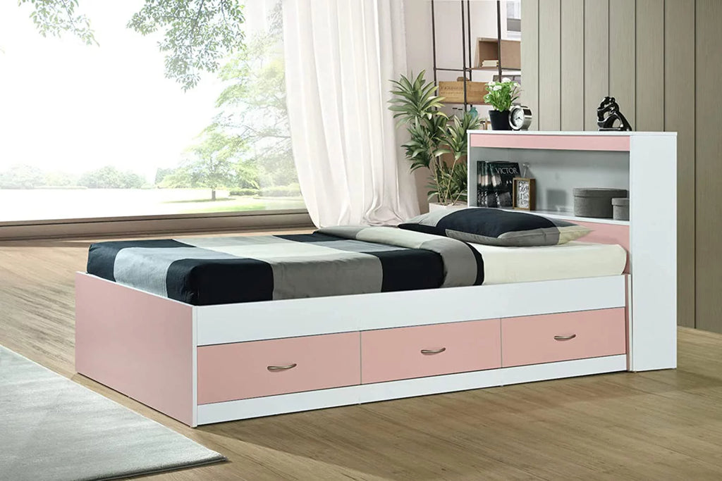 Twin-Size Captain Bed with 3-Drawers and Headboard in Mahogany M922178