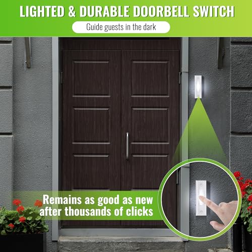 Wired Doorbell Chime Kit with 2 Lighted Push Buttons D11917