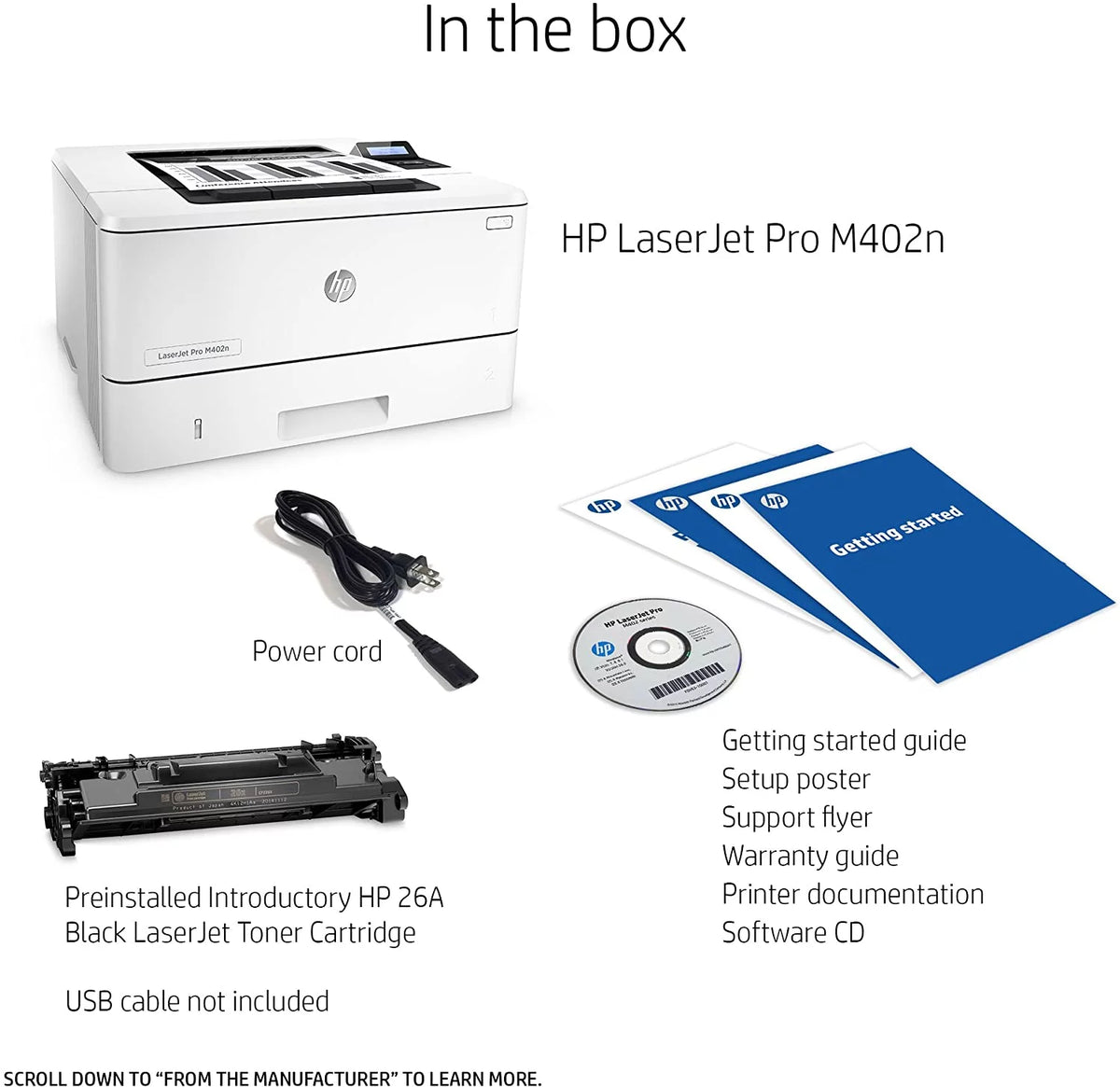 LaserJet Pro M402n Laser Printer with Built-in Ethernet A62576