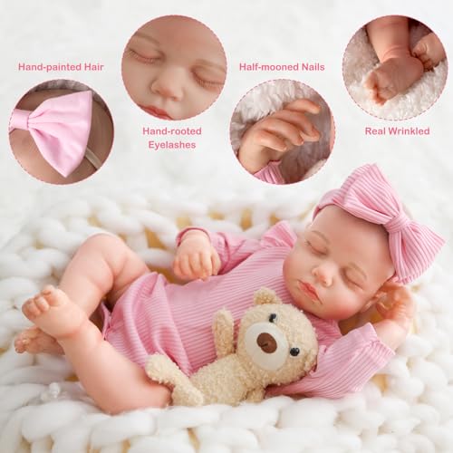 18 Inch Sleeping Baby Doll with Magnetic Pacifier F98255