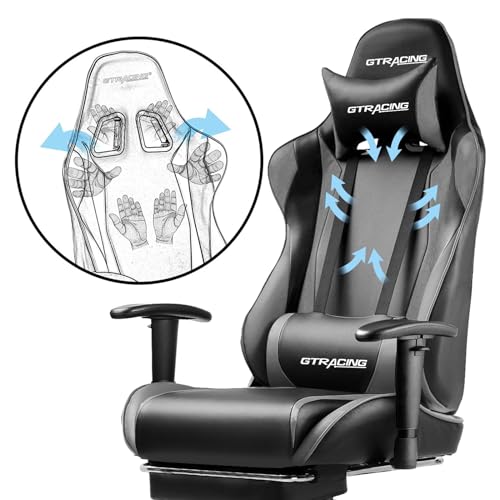 Blue Gaming Chair with Footrest H82873