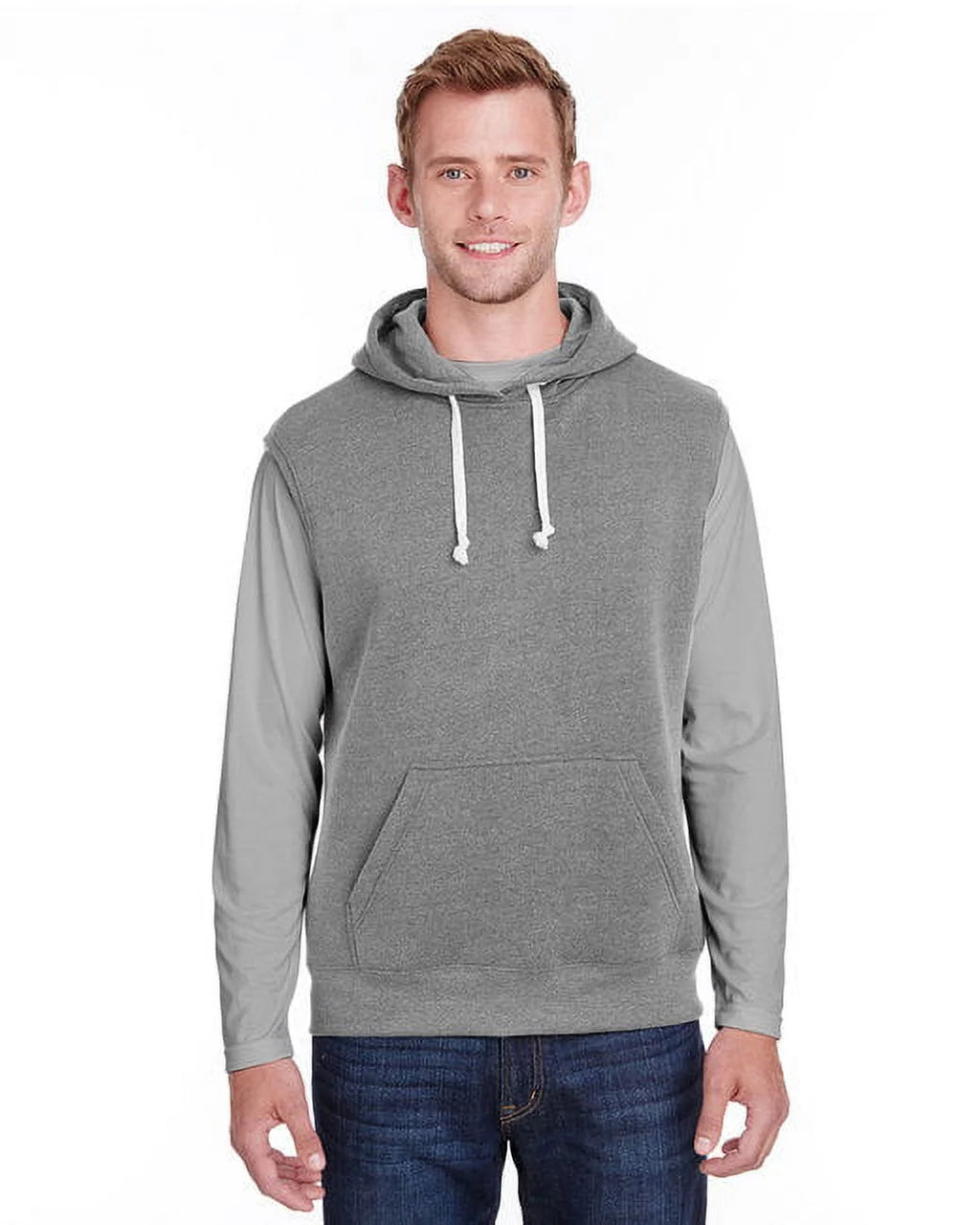 Triblend Fleece Sleeveless Hooded Sweatshirt D615451