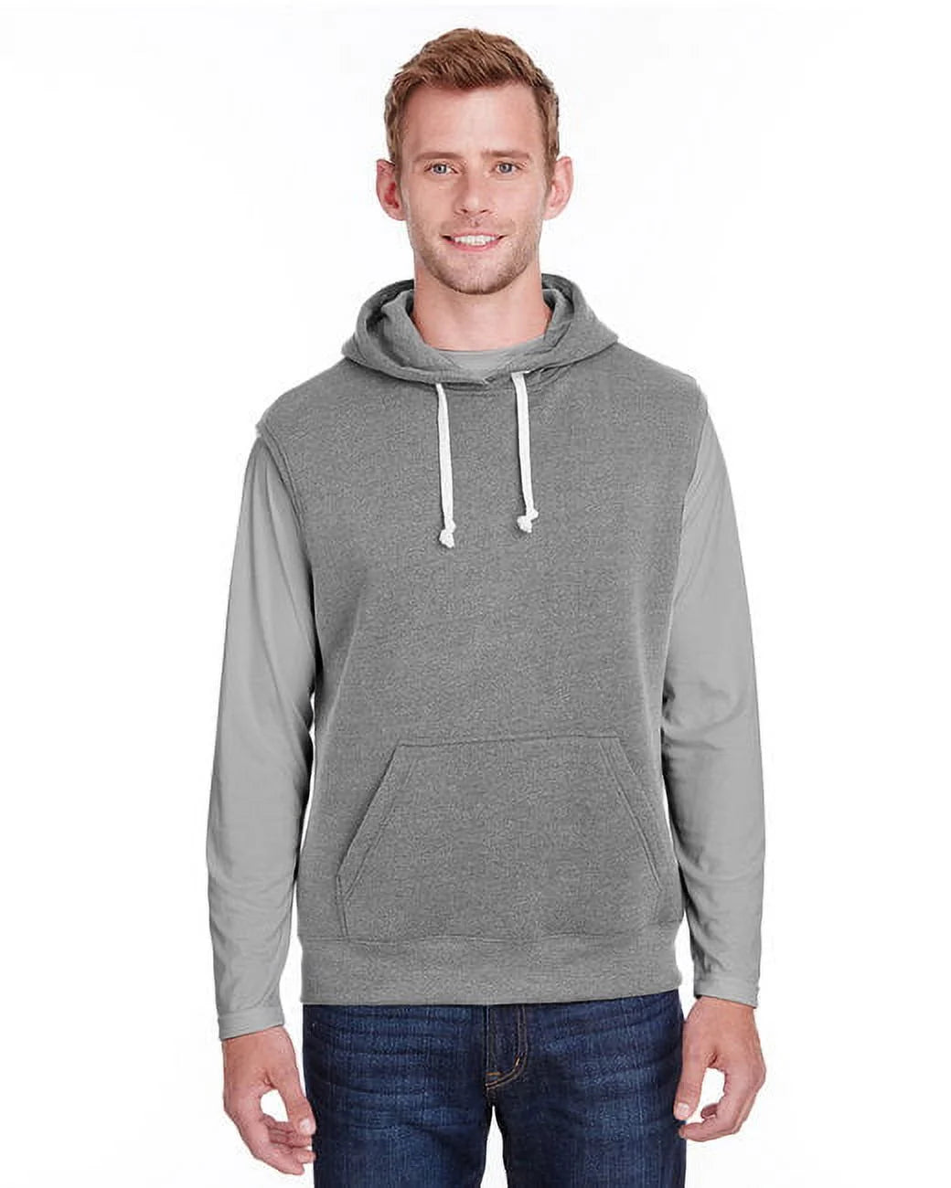 Triblend Fleece Sleeveless Hooded Sweatshirt D615451