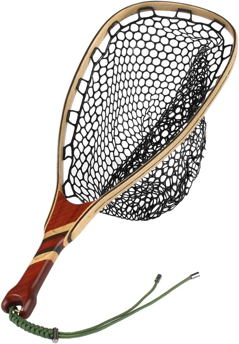 Black Aluminum Alloy Frame Fly Fishing Landing Net with Rubber Mesh Pack of 2 O80059