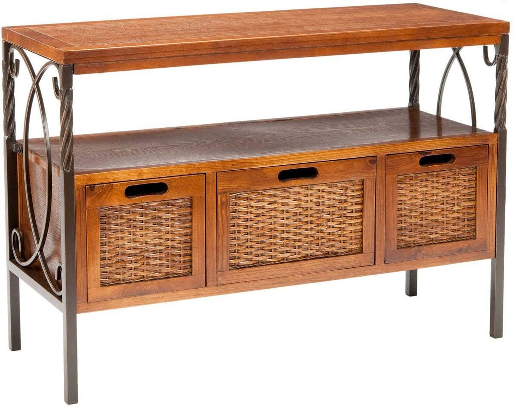 Oak 3 Drawer Console S7846
