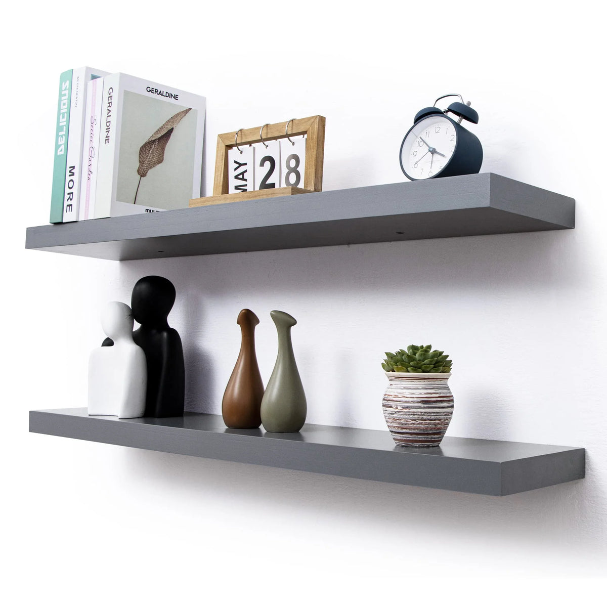 36 Inch Solid Wood Wall Shelves Set of 2 D7178