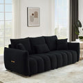 81" Beige Teddy Boucle 3-Seater Sofa W86329