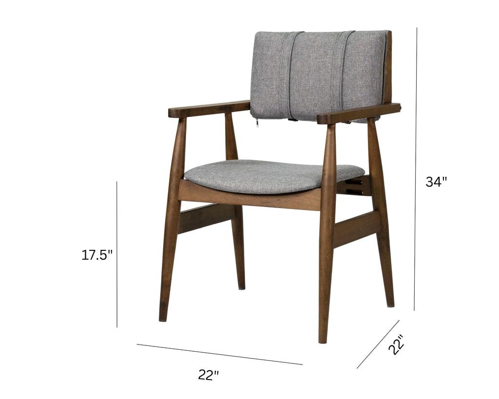 Gray Solid Wood Dining Chairs (Set of 2) I982