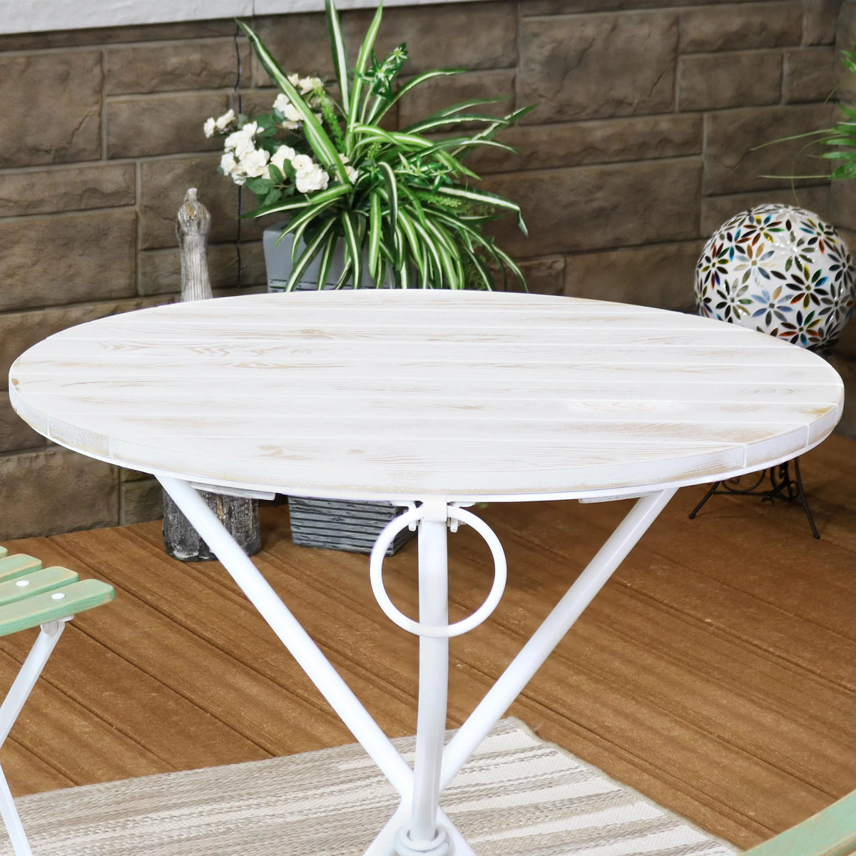 Chestnut Wood Folding Round Bistro Table I5275