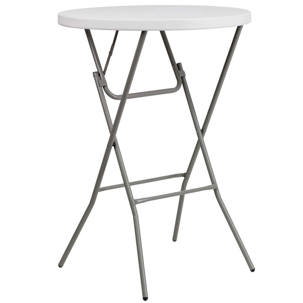 2.6-Foot Round Granite White Plastic Folding Table K611