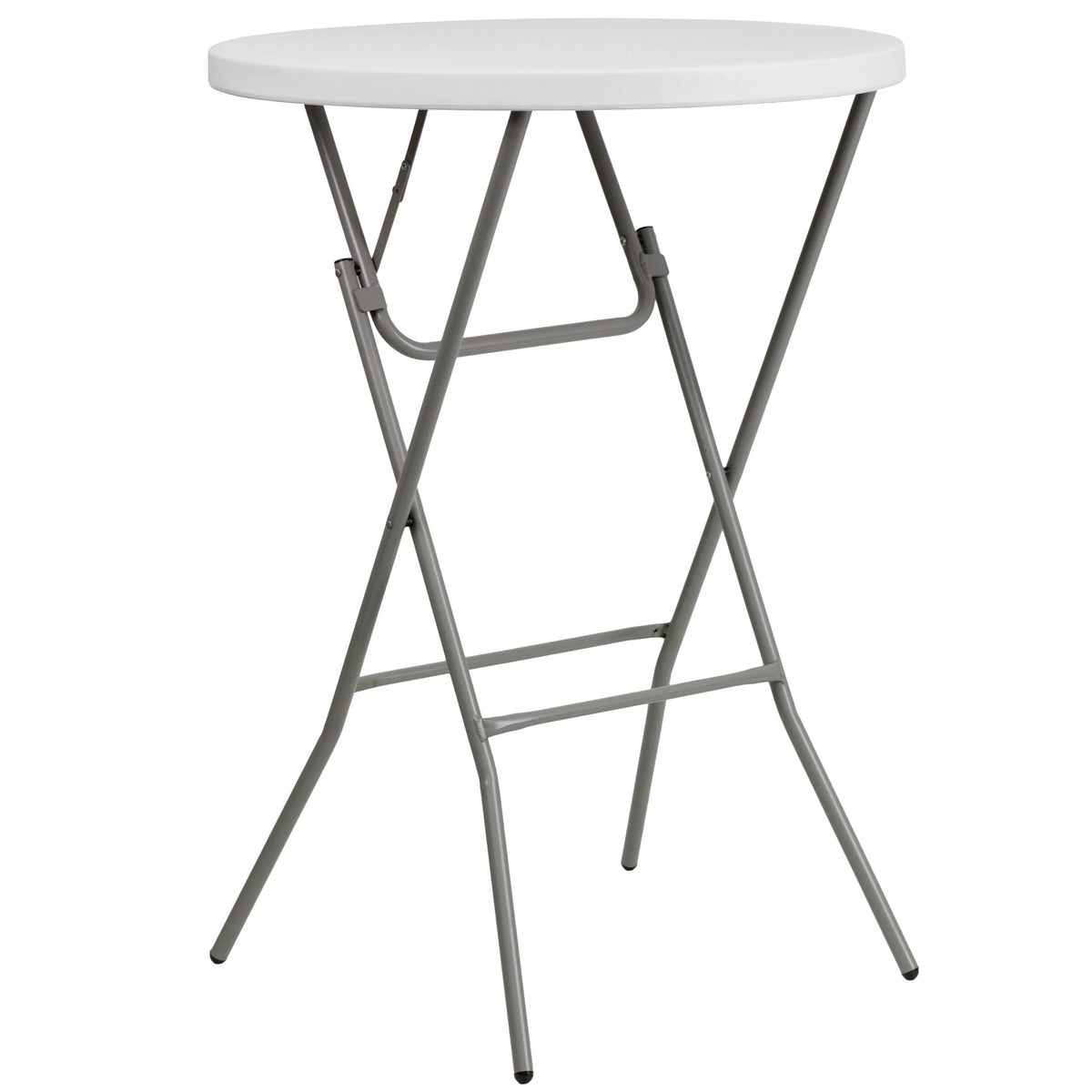 2.6-Foot Round Granite White Plastic Folding Table K611