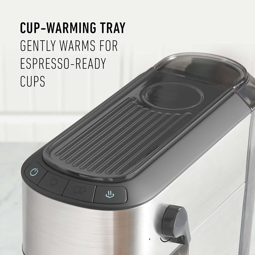 Compact Espresso Machine with Milk Frother, Stainless Steel R11863