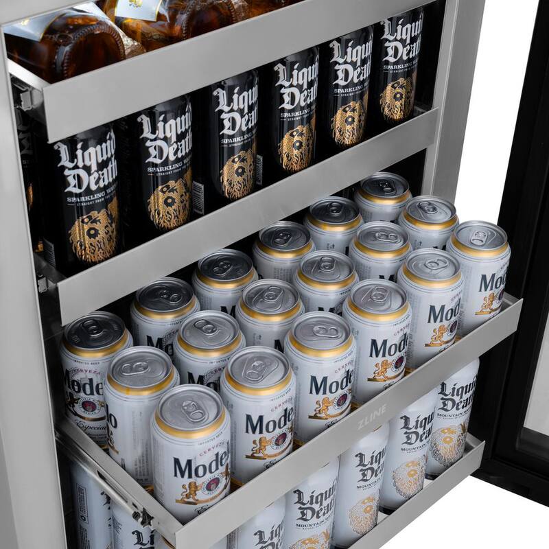 24 in. Single Zone 151-Can Panel Ready Beverage Fridge with Glass Door U794787