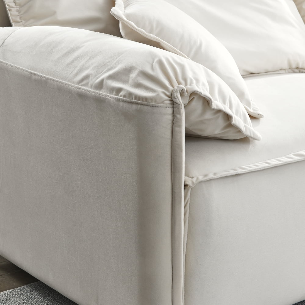 Beige Velvet 2 Piece Modular Sofa Set R11011