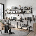 Vintage Grey Oak 3-Piece Desk and Display Shelf Set N62209