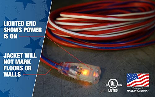 100-Feet 12/3 Extension Cord with Lighted End T995842