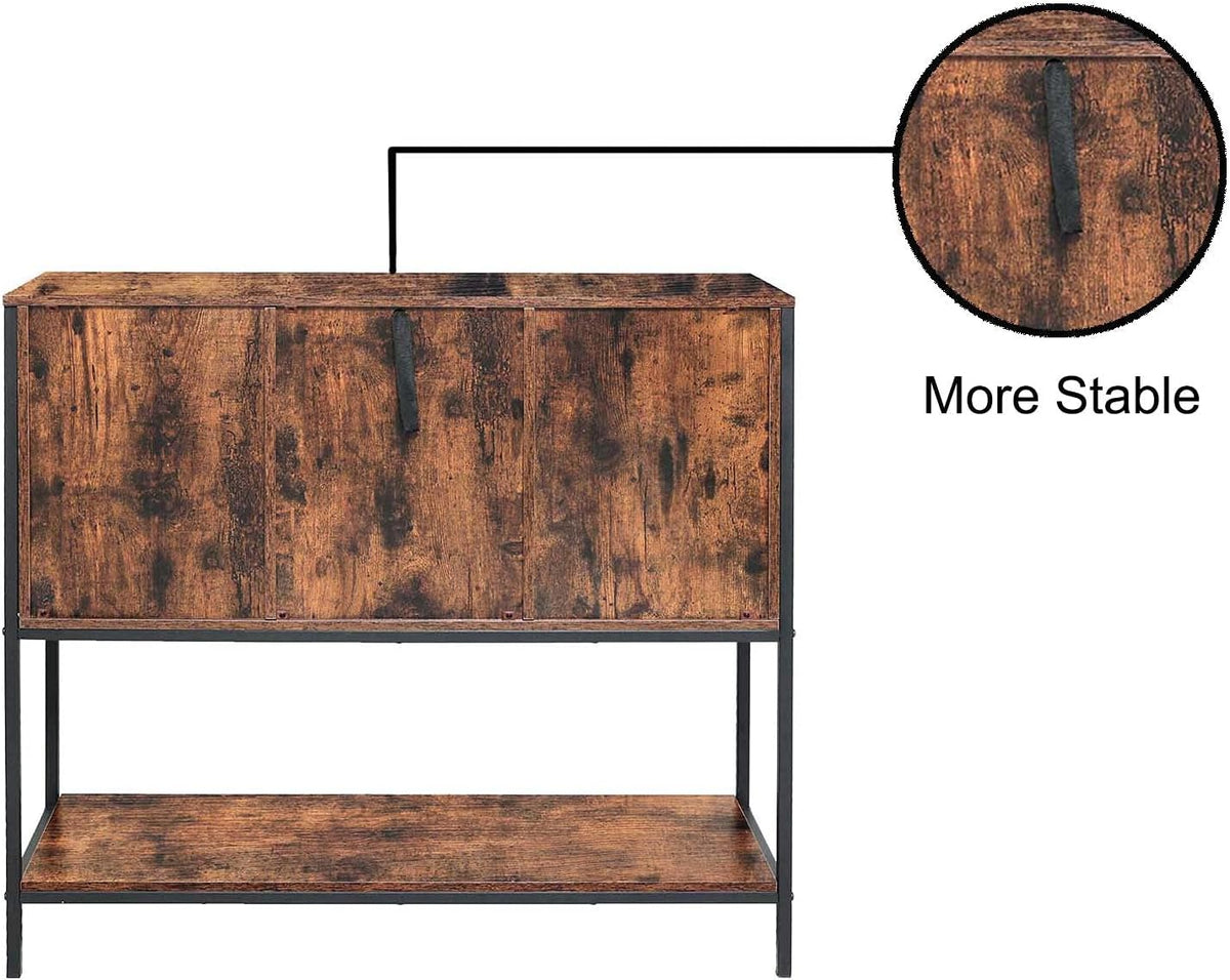 Rustic Brown Storage Cabinet with 2 Drawers & Doors X92733
