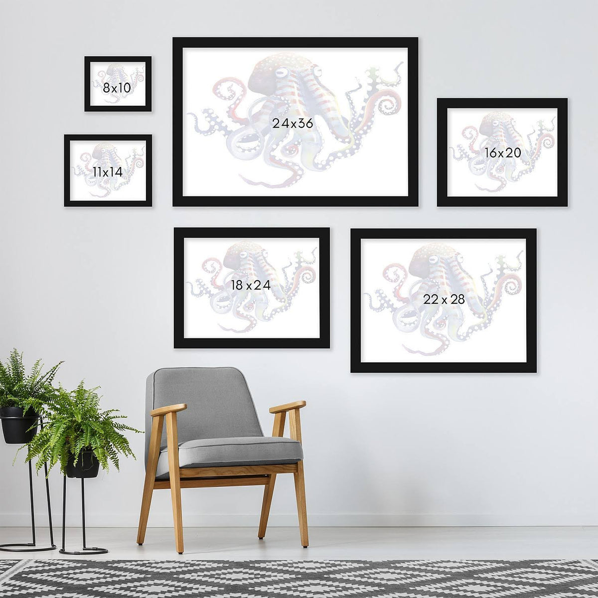 Octopus Black Frame 16x22x20x22 A9162