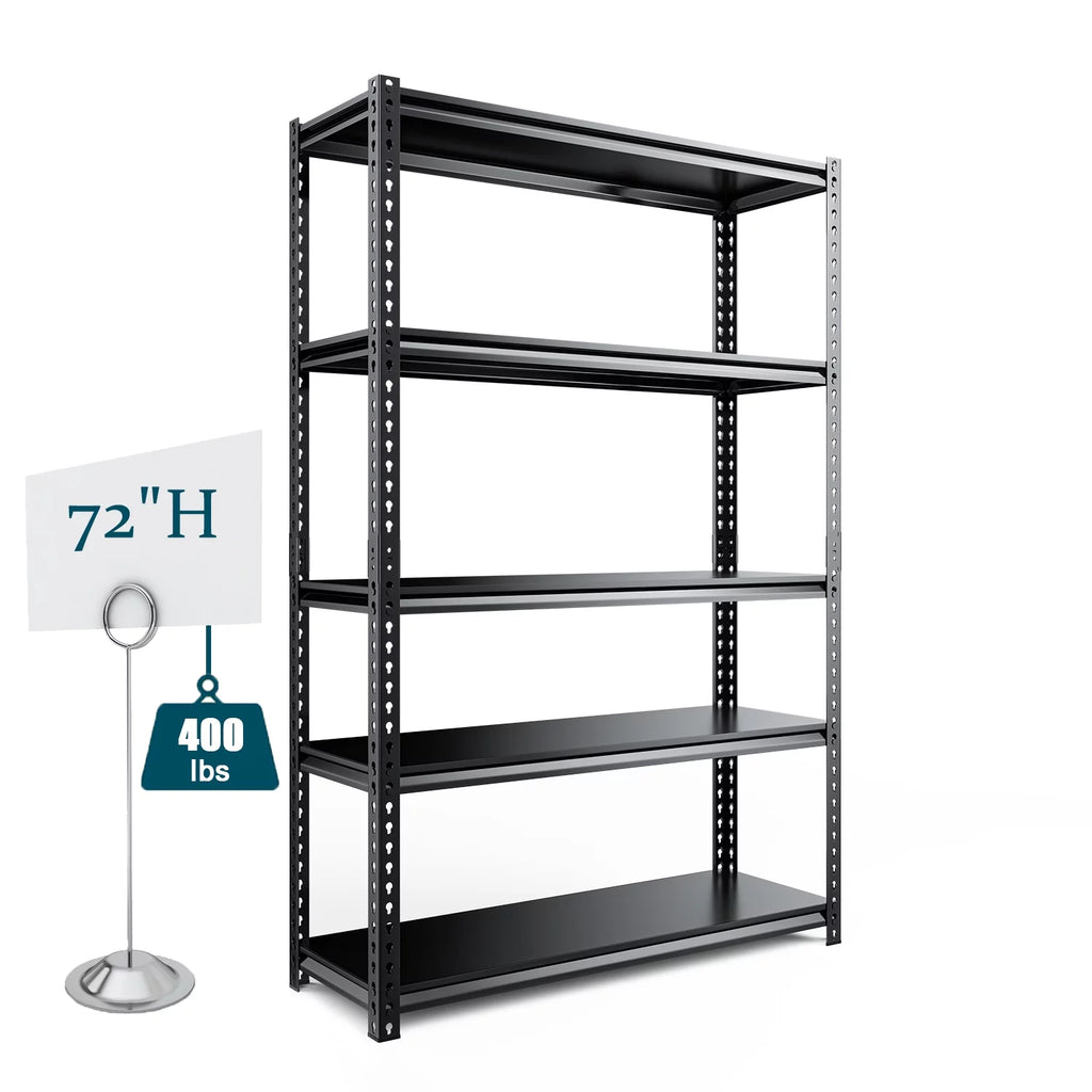5-Tier Adjustable Metal Heavy Duty Shelving Unit 2000 lbs Capacity Black D7506