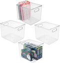 Clear Plastic Storage Bin with Handles, 10 Long, 4 Pack S801636