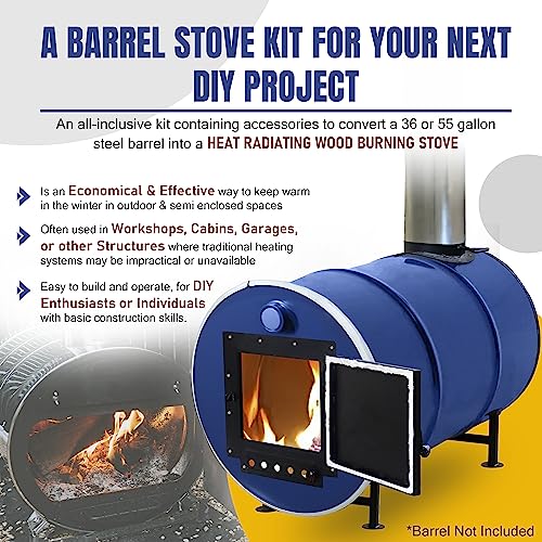 Double Barrel Stove Adapter Kit for 30 to 55 Gallon Drums E319