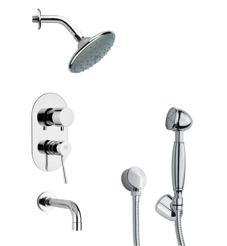 Chrome Tub and Shower Faucet with Handheld Shower X5781