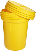 Yellow High Density Polyethylene Lab Pack Drum with Plastic Screw-On Lid, 30 Gallon Capacity P7878