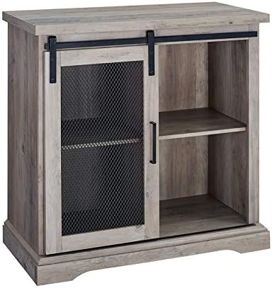 Gray Wash Wood Storage Cabinet X6023