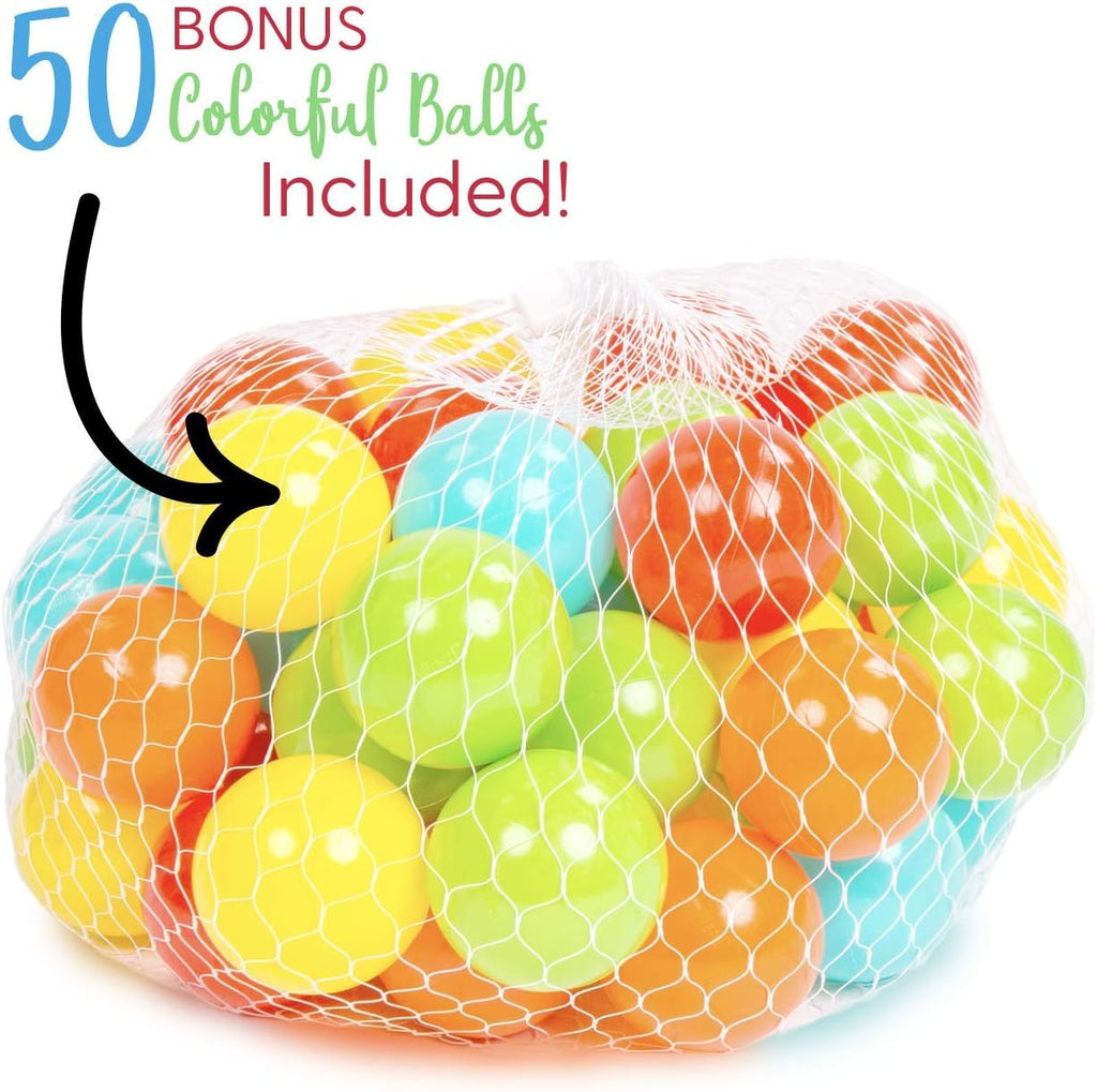 Kid's Pop up Tent Tunnel Playhouse with 50 Balls and Carry Bag M8706