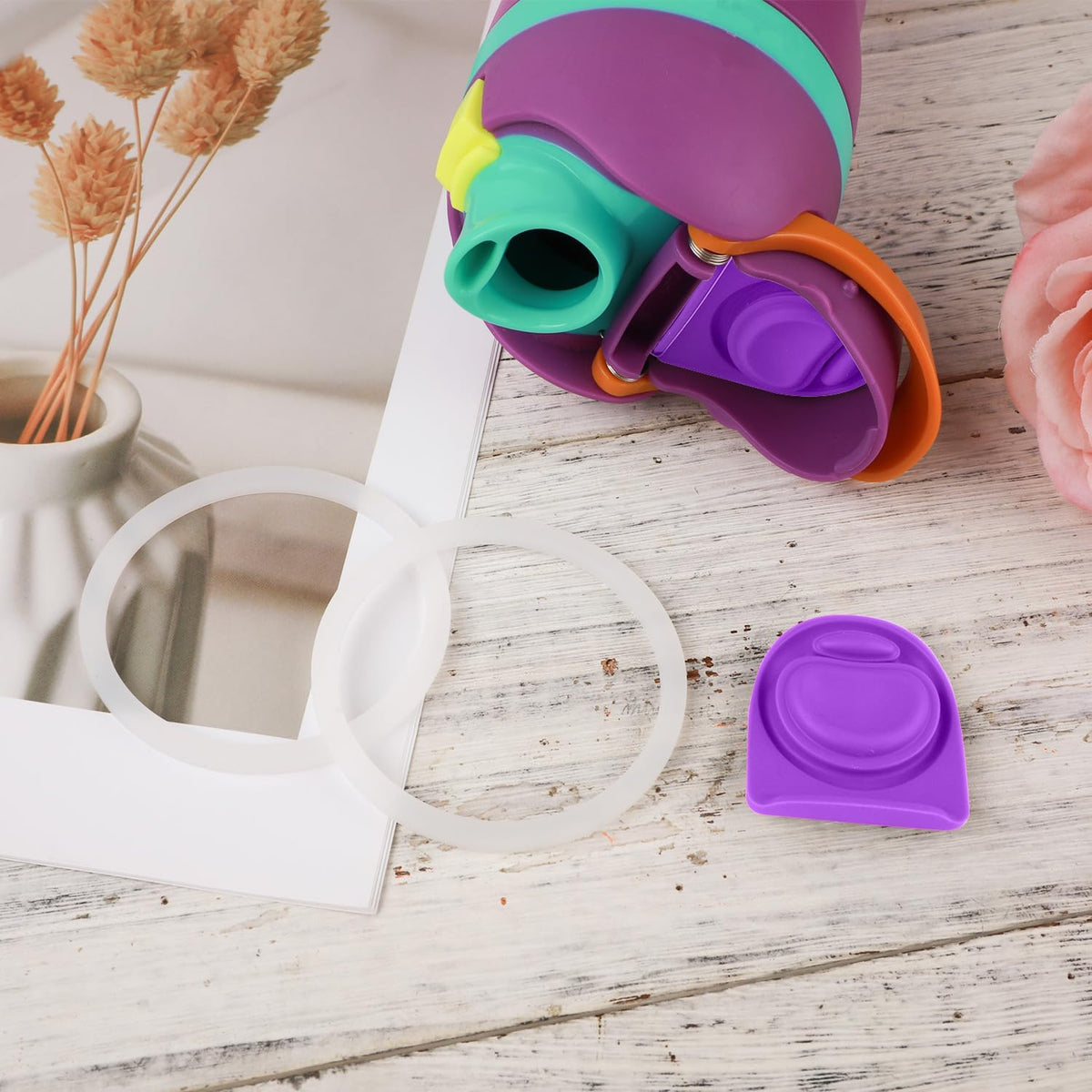 4pcs Silicone Bottle Seal Ring Replacement Rubber Stopper for 19oz 24oz 32oz 40oz Water Bottle Lid Parts T44993