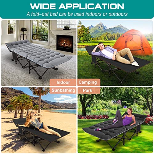 Folding Camping Cot with Mattress and Carry Bag T887854