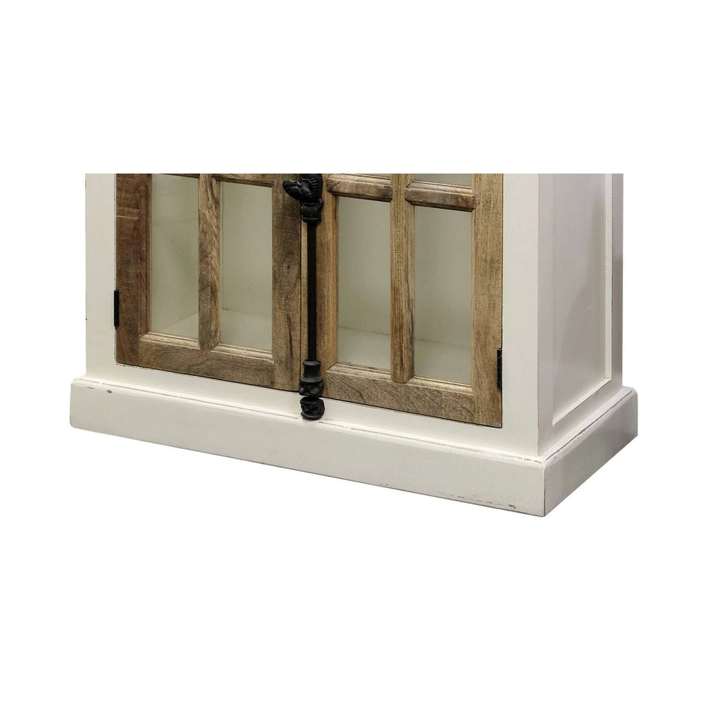 White Natural Cabinet with Clear Tempered Glass Window T718