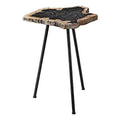 16" Natural And Aged Black Accent Table I4971