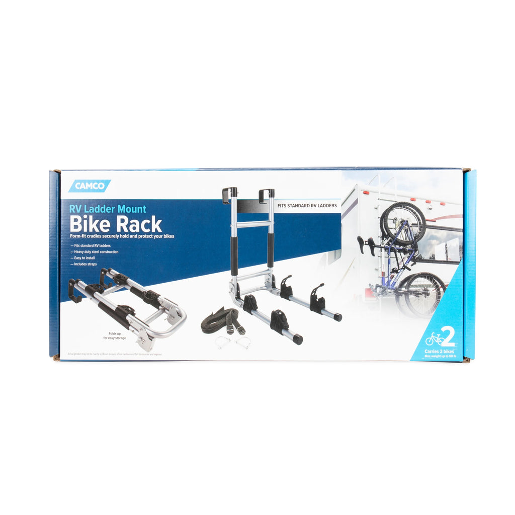 Camper/RV Ladder Mount Bike Rack, Holds 2 Bikes, Black & Silver G453242